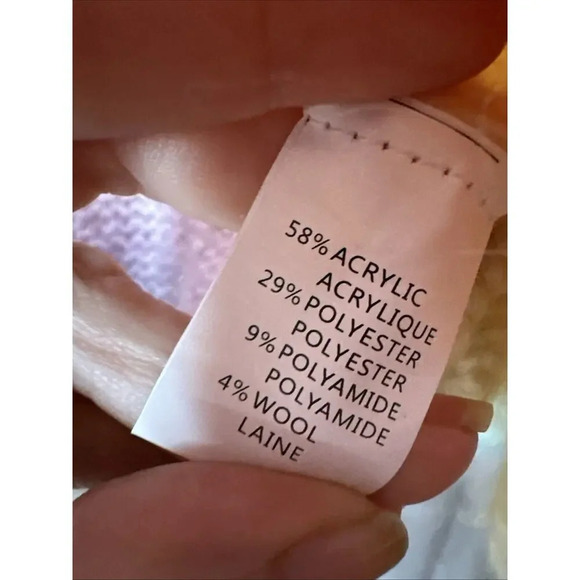 Bisous Project Wool Blend‎ Pastel Rainbow Fuzzy Knit Open Cardigan Soft Cozy - Picture 3 of 5